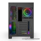 NJOY Számítógépház -  AURA (fekete, ablakos, ATX, 7x12cm, 2xUSB3.0, 1x USB-C)