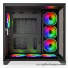 NJOY Számítógépház -  AURA (fekete, ablakos, ATX, 7x12cm, 2xUSB3.0, 1x USB-C)