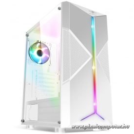   Spirit of Gamer Számítógépház - CLONE 3 White (fekete, ablakos, 8x12cm ventilátor, alsó táp,  ATX, 1xUSB3.0, 2xUSB2.0)