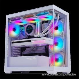   Spirit of Gamer Számítógépház - SPARK Arctic (fehér, ablakos, 9x12cm ventilátor, alsó táp,  ATX, 2xUSB3.0, 1xUSB-C)