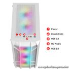 Spirit of Gamer Számítógépház - REBEL NX White (fekete, ablakos, 4x12cm ventilátor, alsó táp,  ATX, 1xUSB3.0, 2xUSB2.0)