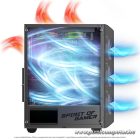 Spirit of Gamer Számítógépház - REBEL NX Black (fekete, ablakos, 4x12cm ventilátor, alsó táp,  ATX, 1xUSB3.0, 2xUSB2.0)