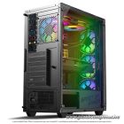 Spirit of Gamer Számítógépház - REBEL NX Black (fekete, ablakos, 4x12cm ventilátor, alsó táp,  ATX, 1xUSB3.0, 2xUSB2.0)