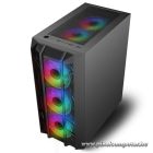 Spirit of Gamer Számítógépház - REBEL NX Black (fekete, ablakos, 4x12cm ventilátor, alsó táp,  ATX, 1xUSB3.0, 2xUSB2.0)