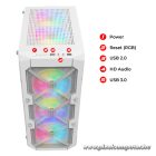 Spirit of Gamer Számítógépház - REBEL XT White (fekete, ablakos, 4x12cm ventilátor, alsó táp,  ATX, 1xUSB3.0, 2xUSB2.0)