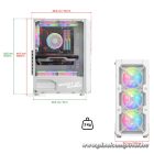 Spirit of Gamer Számítógépház - REBEL XT White (fekete, ablakos, 4x12cm ventilátor, alsó táp,  ATX, 1xUSB3.0, 2xUSB2.0)