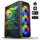 Spirit of Gamer Számítógépház - REBEL XT Black (fekete, ablakos, 4x12cm ventilátor, alsó táp,  ATX, 1xUSB3.0, 2xUSB2.0)