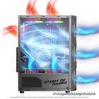 Spirit of Gamer Számítógépház - REBEL XT Black (fekete, ablakos, 4x12cm ventilátor, alsó táp,  ATX, 1xUSB3.0, 2xUSB2.0)