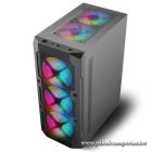 Spirit of Gamer Számítógépház - REBEL XT Black (fekete, ablakos, 4x12cm ventilátor, alsó táp,  ATX, 1xUSB3.0, 2xUSB2.0)