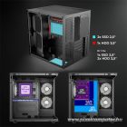 Spirit of Gamer Számítógépház - BANDIT GT (fekete, ablakos, 3x12cm ventilátor, alsó táp,  ATX, 1x USB-C, 3x USB-A)