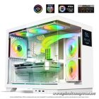 Spirit of Gamer Számítógépház - VIPER CRX White (fekete, ablakos, 6x12cm ventilátor, alsó táp,  ATX, 1x USB-C, 2x USB-A)