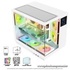 Spirit of Gamer Számítógépház - VIPER CRX White (fekete, ablakos, 6x12cm ventilátor, alsó táp,  ATX, 1x USB-C, 2x USB-A)