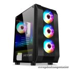 Spirit of Gamer Számítógépház - Rogue VI RGB (fekete, ablakos, 4x12cm ventilátor, alsó táp,  ATX, 1xUSB3.0, 2xUSB2.0)