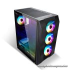 Spirit of Gamer Számítógépház - Rogue VI RGB (fekete, ablakos, 4x12cm ventilátor, alsó táp,  ATX, 1xUSB3.0, 2xUSB2.0)