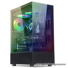 Spirit of Gamer Számítógépház - SPECTRA Black (fekete, ablakos, 3x12cm ventilátor, alsó táp,  ATX, 1xUSB3.0, 2xUSB2.0)