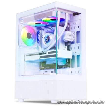 Spirit of Gamer Számítógépház - SPECTRA Arctic (fehér, ablakos, 3x12cm ventilátor, alsó táp,  ATX, 1xUSB3.0, 2xUSB2.0)