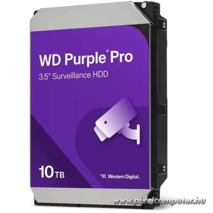 Western Digital Belső HDD 3.5" 10TB - WD102PURP (7200rpm, 512 MB puffer, SATA3 - Purple Pro)