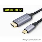 Conceptronic Kábel - ABBY10G (USB-C to HDMI, 4K/60Hz, harisnyázott, fekete, 2m)