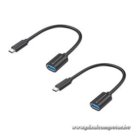   Conceptronic Kábel - ABBY11B (USB-C to USB-A, fekete) 2db/csomag