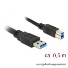 Delock Kábel - 85065 (USB3.0, A-B kábel, apa/apa, 0,5m)