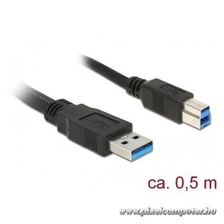 Delock Kábel - 85065 (USB3.0, A-B kábel, apa/apa, 0,5m)