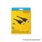 Delock Kábel - 85660 (Displayport > Displayport, apa/apa, 8K@60Hz, 8K tanúsítvánnyal, 2m)