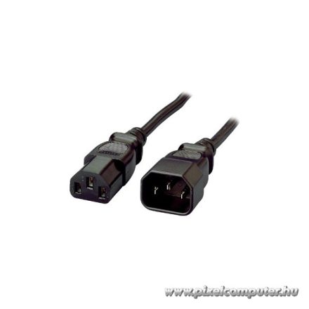 Equip Tápkábel - 112100 (PC tápkábel hosszabbító, IEC 320, fekete, 1,8m)