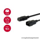 Equip Tápkábel - 112101 (PC tápkábel hosszabbító, IEC 320, fekete, 3m)