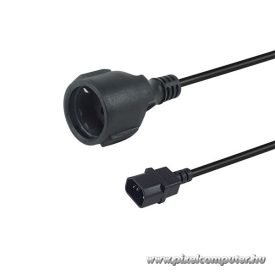   Equip Tápkábel - 112106 (PC tápkábel hosszabbító, C14 to CEE 7/3, fekete, 25cm)