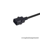 Equip Tápkábel - 112106 (PC tápkábel hosszabbító, C14 to CEE 7/3, fekete, 25cm)