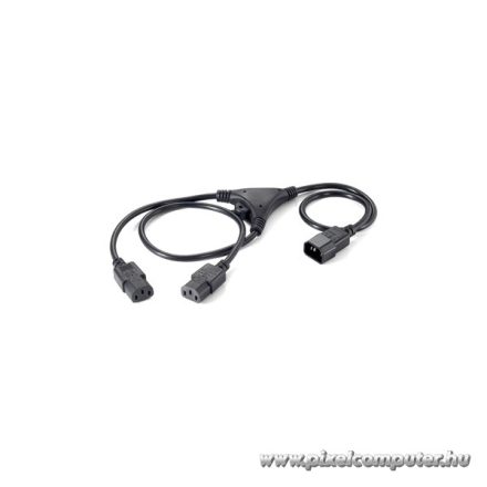 Equip Tápkábel - 112210 (Y PC tápkábel hosszabító, C13/C14, fekete, 1,6m)