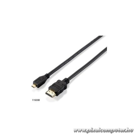 Equip Kábel - 119308 (HDMI1.4 - MicroHDMI kábel, apa/apa, 2m)