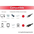 Equip Átalakító Kábel - 128343 (USB-C 3.2 Gen1 to USB-A, apa/apa, fekete, 0,25m)