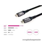 Equip Kábel - 128383 (USB-C 4 Gen1 to USB-C, apa/apa, fekete, 2m)