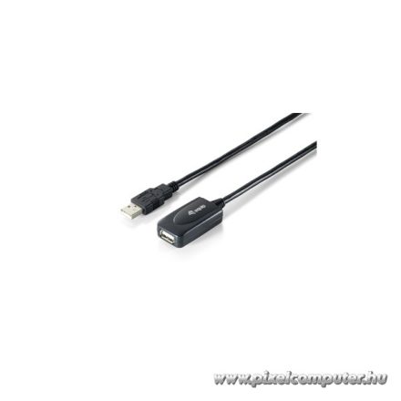 Equip Kábel - 133336 (Aktív, USB2.0, A-A hosszabbítókábel, apa/anya, duplán árnyékolt, 5m)