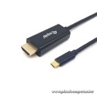 Equip Kábel - 133412 (USB-C to HDMI, apa/apa, 4K/30Hz, műanyag burkolat, 2m)