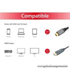 Equip Kábel - 133416 (USB-C to HDMI, apa/apa, 4K/60Hz, aluminium burkolat, 2m)