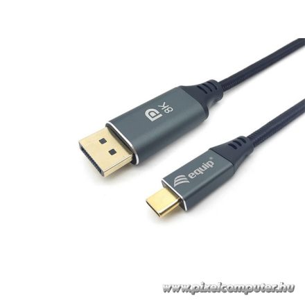 Equip Kábel - 133421 (USB-C to DisplayPort, apa/apa, 8K/60Hz, aluminium burkolat, 1m)