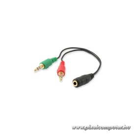   Equip kábel - 147942 (Audio elosztó, 3,5mm Jack, 1x anya/2x apa, fekete, 13cm)