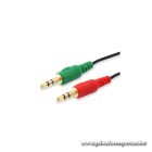 Equip kábel - 147942 (Audio elosztó, 3,5mm Jack, 1x anya/2x apa, fekete, 13cm)