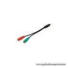 Equip kábel - 147943 (Audio elosztó, 3,5mm Jack, 2x anya/1x apa, fekete, 13cm)