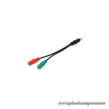 Equip kábel - 147943 (Audio elosztó, 3,5mm Jack, 2x anya/1x apa, fekete, 13cm)