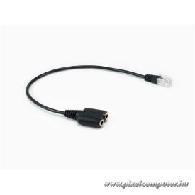Equip Átalakító - 147944 (RJ-9 to 2x 3.5mm Jack, fekete)