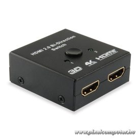   Equip HDMI Switch - 332723 (1x Bemenet, 2x Kimenet, két irányú jelátvitel, fekete)