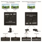 Equip HDMI Switch - 332723 (1x Bemenet, 2x Kimenet, két irányú jelátvitel, fekete)