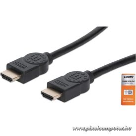   Manhattan Kábel - HDMI to HDMI (ARC, HEC, 4K@60Hz, HDR, 1.8m, aranyozott, Fekete)