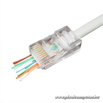 RJ45 Cat5 átfűzhető csatlakozó UTP kábelre, 8P8C - 100db/csomag