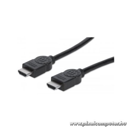 Manhattan Kábel - HDMI to HDMI (Ethernet HEC, ARC, 3D, 4K,  Shielded,  2m, Fekete)