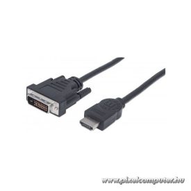  Manhattan Kábel - HDMI to DVI ( 1,8m; HDMI 19 pin - DVI-D Dual Link, Fekete)