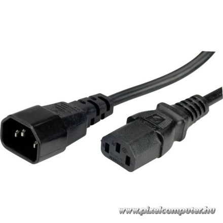 Value Tápkábel - 19.99.1510 (Monitor / Szünetmentes tápkábel, C13-C14, fekete, 1m)